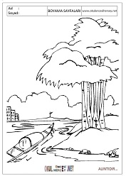 Ağaç boyama sayfaları 